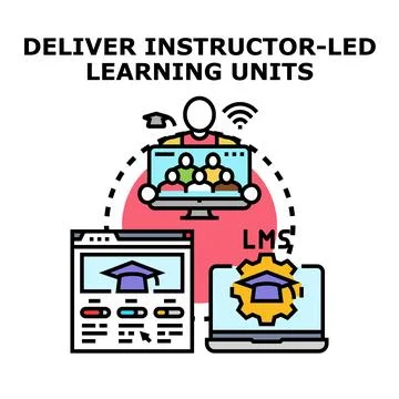 Instructor led learning units delivery online education concept Illustrazione stock