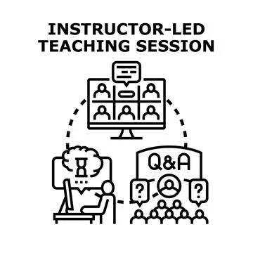 Instructor led remote education session concept Stock Illustration