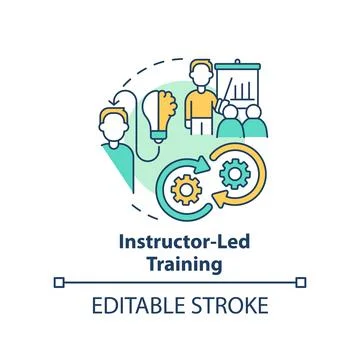 Instructor-led training concept icon Stock Illustration