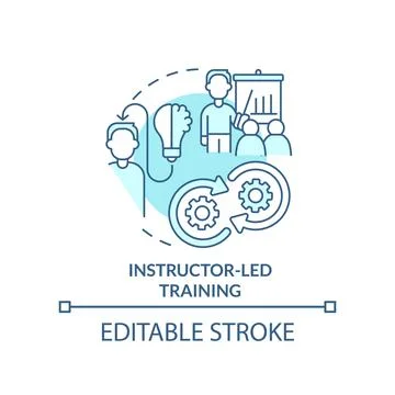 Instructor-led training turquoise concept icon Stock Illustration