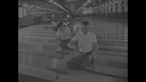 Instructor teaches how to close the parachute bag - 1967 Stock Footage 118316165