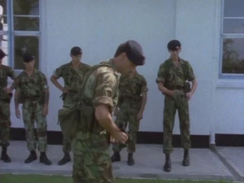 Instructor training military cadets with rocket Launcher Stock Footage 79877495