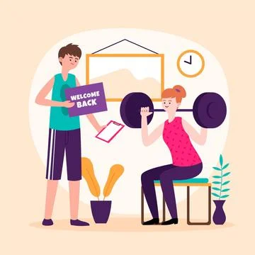 Instructor welcomes back to classes Stock Illustration