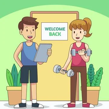 Instructor welcomes back to classes Stock Illustration
