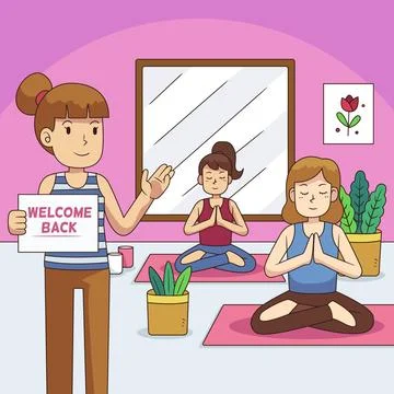 Instructor welcomes back to classes Stock Illustration