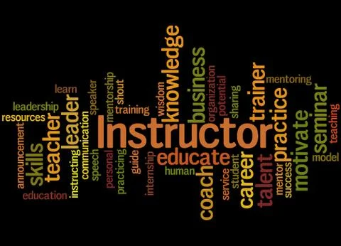Instructor, word cloud concept Stock Illustration