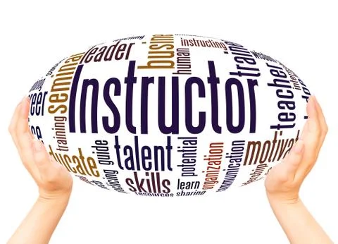 Instructor word cloud hand sphere concept Stock Photos