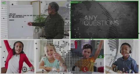 Instructor writing code on whiteboard causing globe pulsing and students raising Stock Footage 309895615