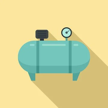 Instrument air compressor icon, flat style Illustrazione stock