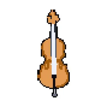 Instrument cello pixel art vector illustration Stock Illustration