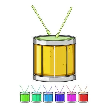 Instrument drum toy cartoon vector graphic Stockillustratie
