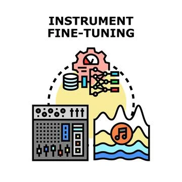Instrument fine tuning process creating audio sound engineering concept Stock Illustration