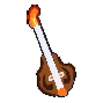 Instrument mandolin pixel art vector illustration Ilustración de archivo