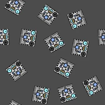 Instrument panel aircraft vector seamless pattern 스톡 일러스트