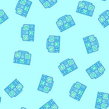 Instrument panel aircraft vector seamless pattern Stock Illustration