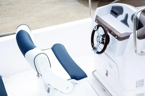 Instrument panel and steering wheel Stock Photos