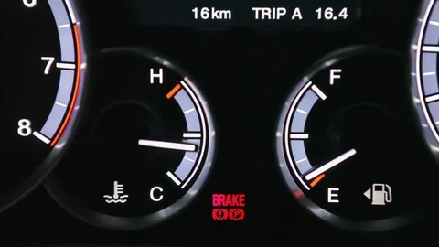 Instrument panel of the car is switched off Video stock 72917162