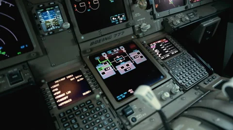 Instrument panel in the cockpit Stock Footage 42016961
