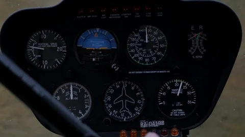 The instrument panel of the helicopter Stock Footage 102091509