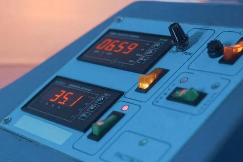 Instrument panel with numerical values Stock Photos