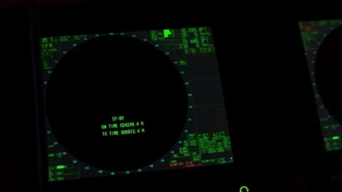 Instrument panel of ship in twilight, in lamplight. Close-up Stock Footage 71973625