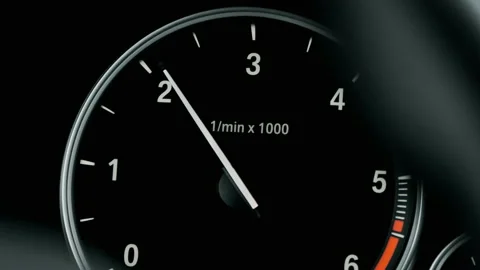 Instrument panel with tachometer, Close up image of illuminated car dashboard Stock Footage 166167607