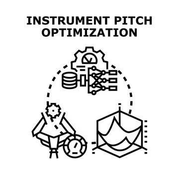 Instrument pitch optimization concept illustrating data analysis, machine lea Stock Illustration