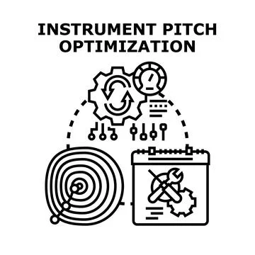 Instrument pitch optimization process for fine tuning sound Illustrazione stock
