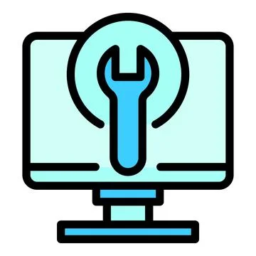 Instrument repair computer icon vector flat 스톡 일러스트