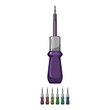 Instrument screwdriver tool cartoon vector graphic Stock Illustration