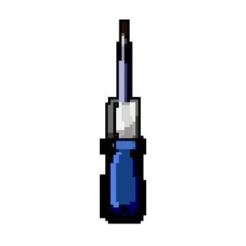 Instrument screwdriver tool game pixel art vector illustration Stock Illustration