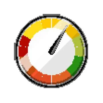 Instrument speedometer pixel art vector illustration Stock Illustration