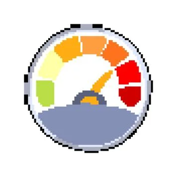 Instrument speedometer pixel art vector illustration Stock Illustration