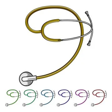 Instrument stethoscope cartoon vector graphic Stock Illustration