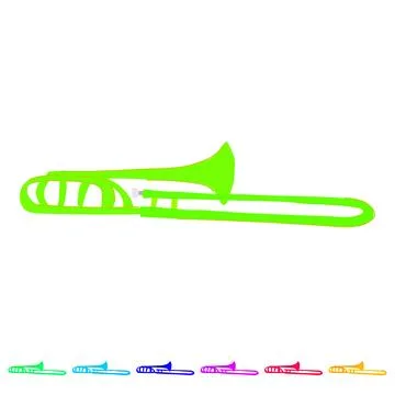 Instrument trombone vector cartoon graphic Stock Illustration