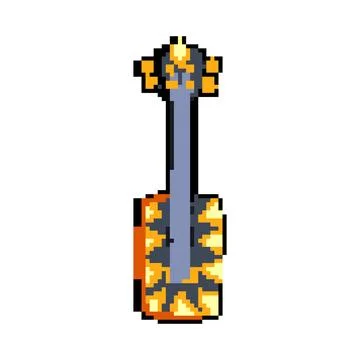 Instrument ukulele pixel art vector illustration Illustrazione stock