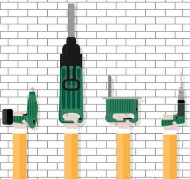 Instrument in worker hands Stock Illustration