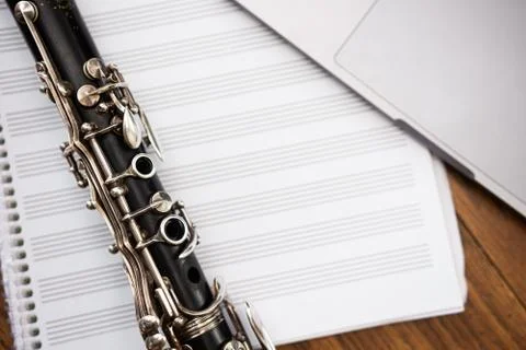 Instrumental music composition setup Stock Photos