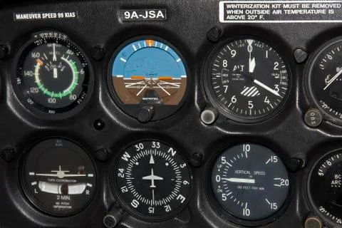 Instruments in the airplane Stock Photos
