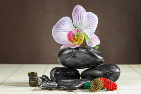 Instruments and accessories for acupuncture. Stock Photos