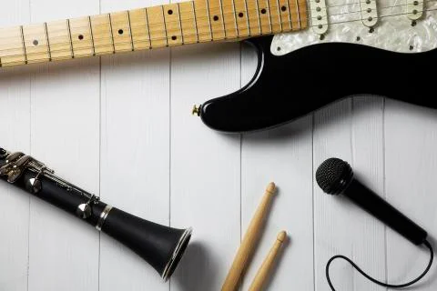 Instruments for a blues band Stock Photos