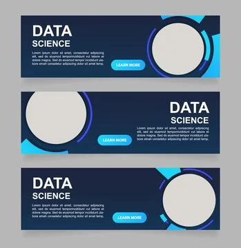 Instruments of data science development web banner design template イラスト素材