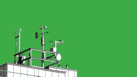 Instruments for determining temperature and wind speed at a weather station i Stock Footage 276963337