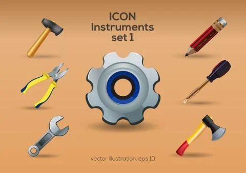 Instruments icon set Stock Illustration