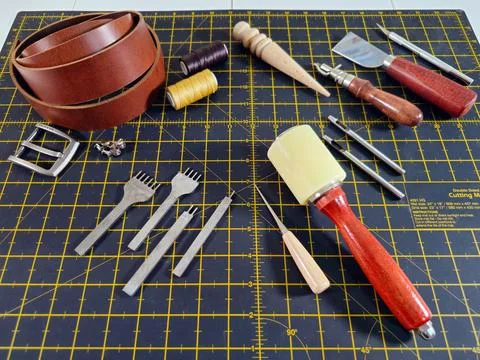 Instruments leather, belts Stock Photos