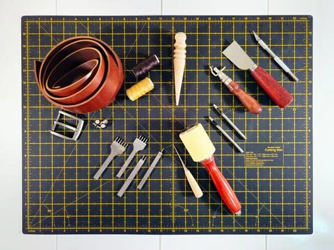 Instruments leather, belts Stock Photos