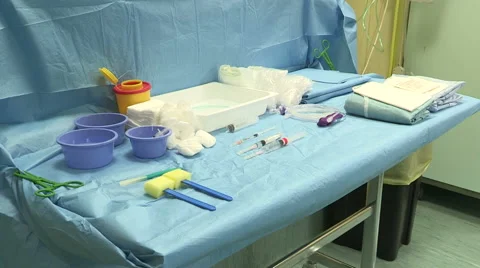 Instruments to perform catheter operation Stock Footage 45898848