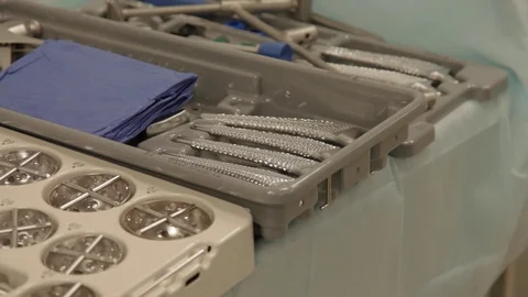 Instruments for prosthetic surgery Stock Footage 80147095