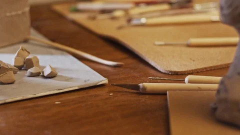 Instruments for sculpting Stock Footage 123225871