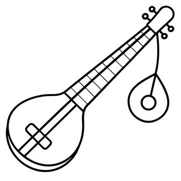 Instruments veena Illustrazione stock